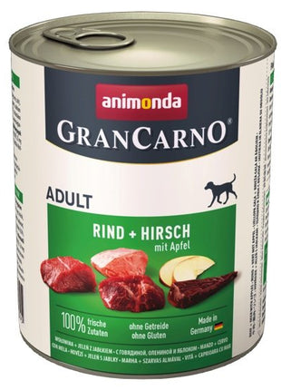 Animonda GranCarno Original Adult Rind Hirsch Apfel Wołowina, Jeleń + Jabłko puszka 800g