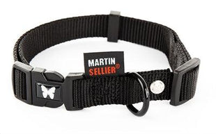 Verstelbare Martin Halsband Nylon Zwart - Comfortabel en sterk - XS t/m XL (20-70 cm)