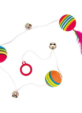 Trixie 3 Rainbow-Bälle am Gummiband mit Glöckchen