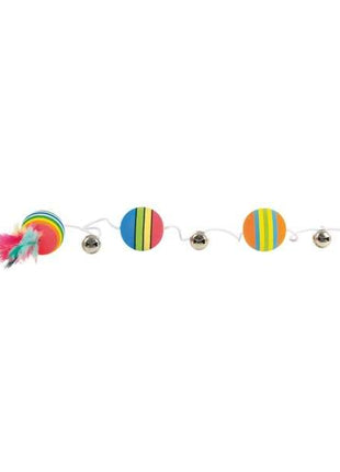 Trixie 3 Rainbow-Bälle am Gummiband mit Glöckchen