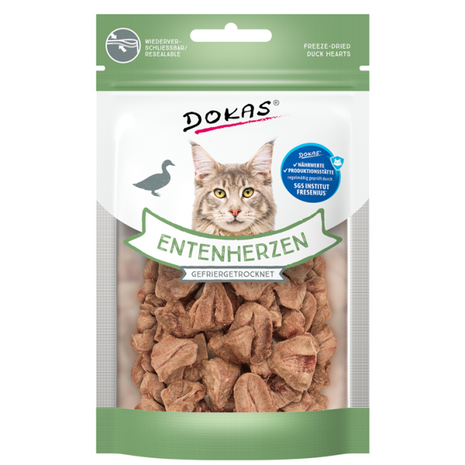 Dokas Cat Snack Entenherzen gefriergetrocknet 15g