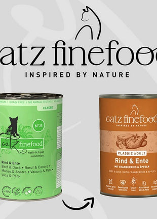 Catz Finefood Classic N.23 Wołowina i Kaczka puszka 400g