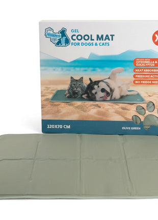 Coolpets Gel Cooling Mat Olijfgroen