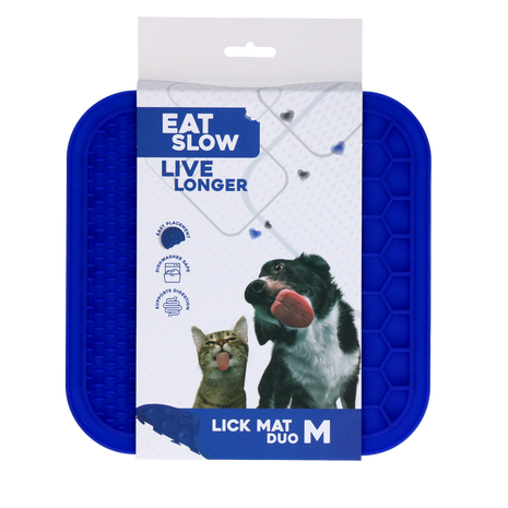Eat Slow Live Longer Lick Mat Duo M Blauw