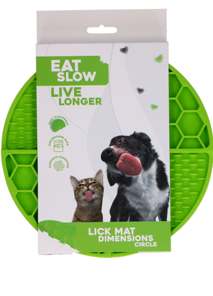 Eat Slow Live Longer Lick Mat Dimensions Circle Groen