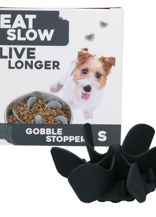 Eat Slow Live Longer Gobble Stopper Grijs