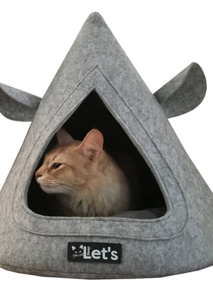 Let's sleep Pet Cave TeePee Grijs