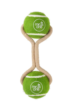Minus One Dog Tennis Ball Rope Toy Double Meadow