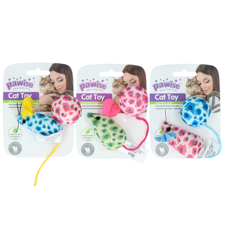 Pawise Cat Toy - Mice & Ball