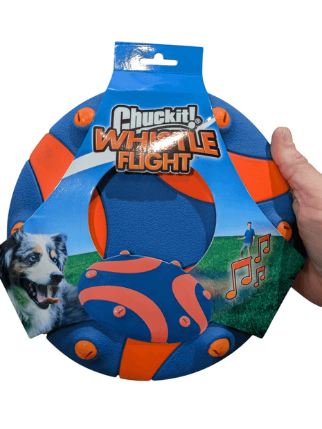 Frisbee Chuckit com Apito - Frisbee grande com som divertido - Para cães de porte médio e grande