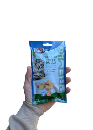 Rolinhos de Frango e Atum Trixie Premio para Gatos - Sem Glúten