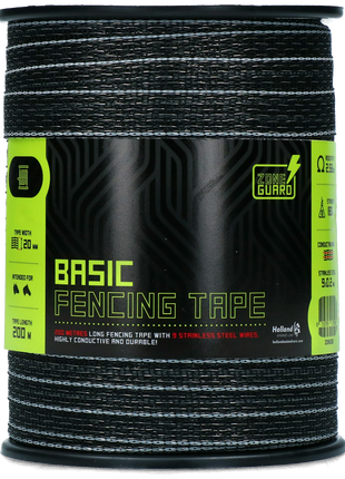 ZoneGuard 20 mm Basic afrasteringslint zwart 200 m