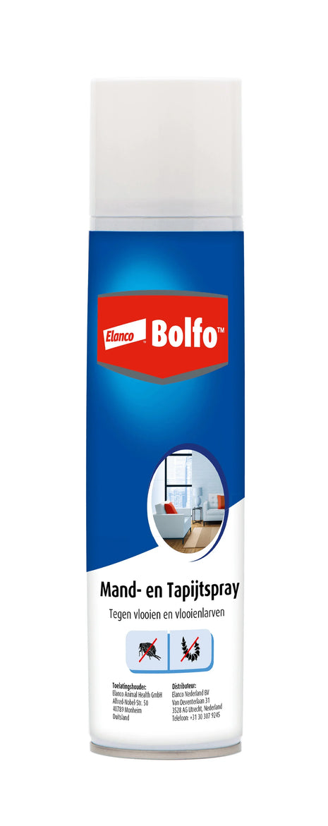 Bolfo Spray para Cestos e Tapetes 400 ml – Proteção eficaz contra pulgas e larvas em casa.