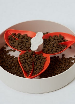 Spin Interaktywna miska Flower/Spin biało-pomarańczowa