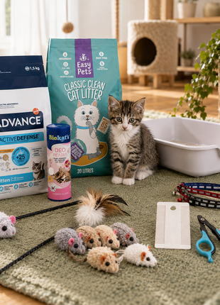 Startpakket voor een nieuwe kitten – complete basisset