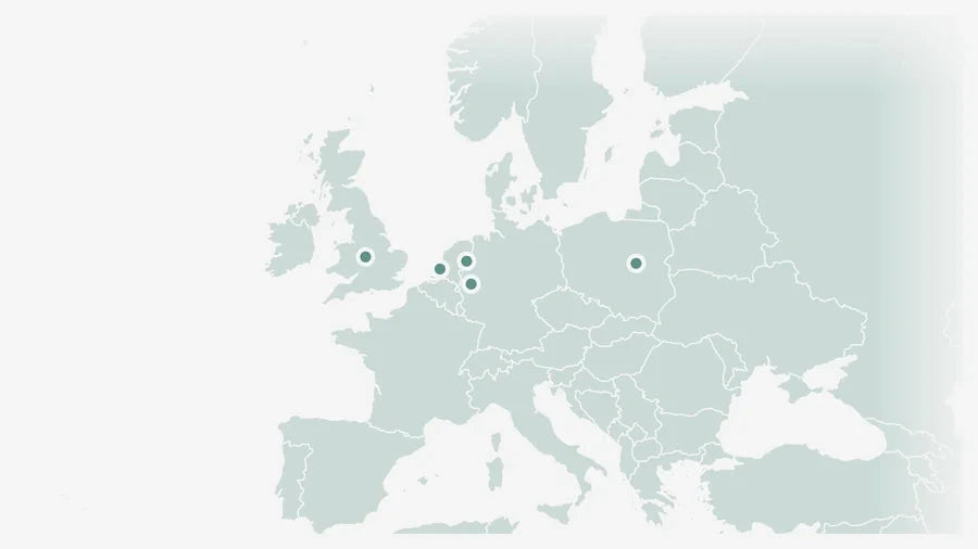 Fidello vestigingen in Europa